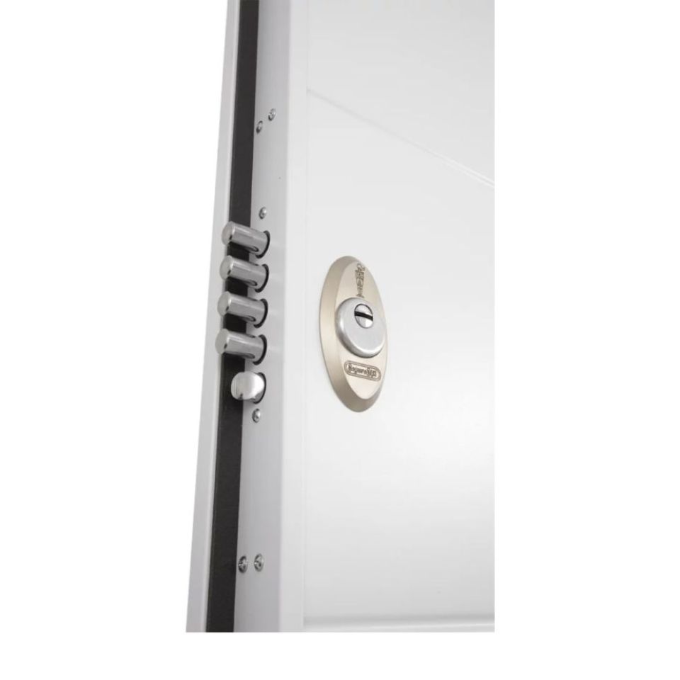 puerta-acorazada-blanca-cerradura