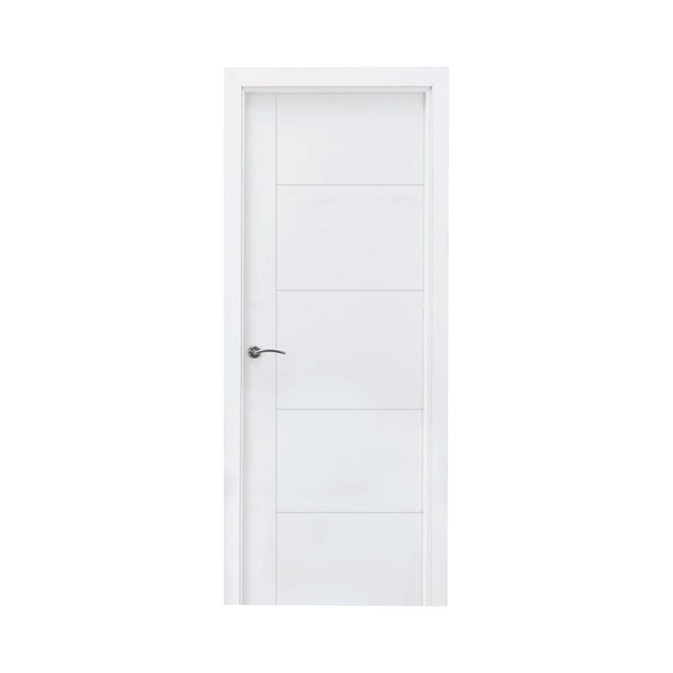 puerta blanca 5 rayas lacada