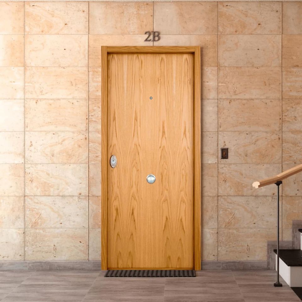 puerta acorazada roble