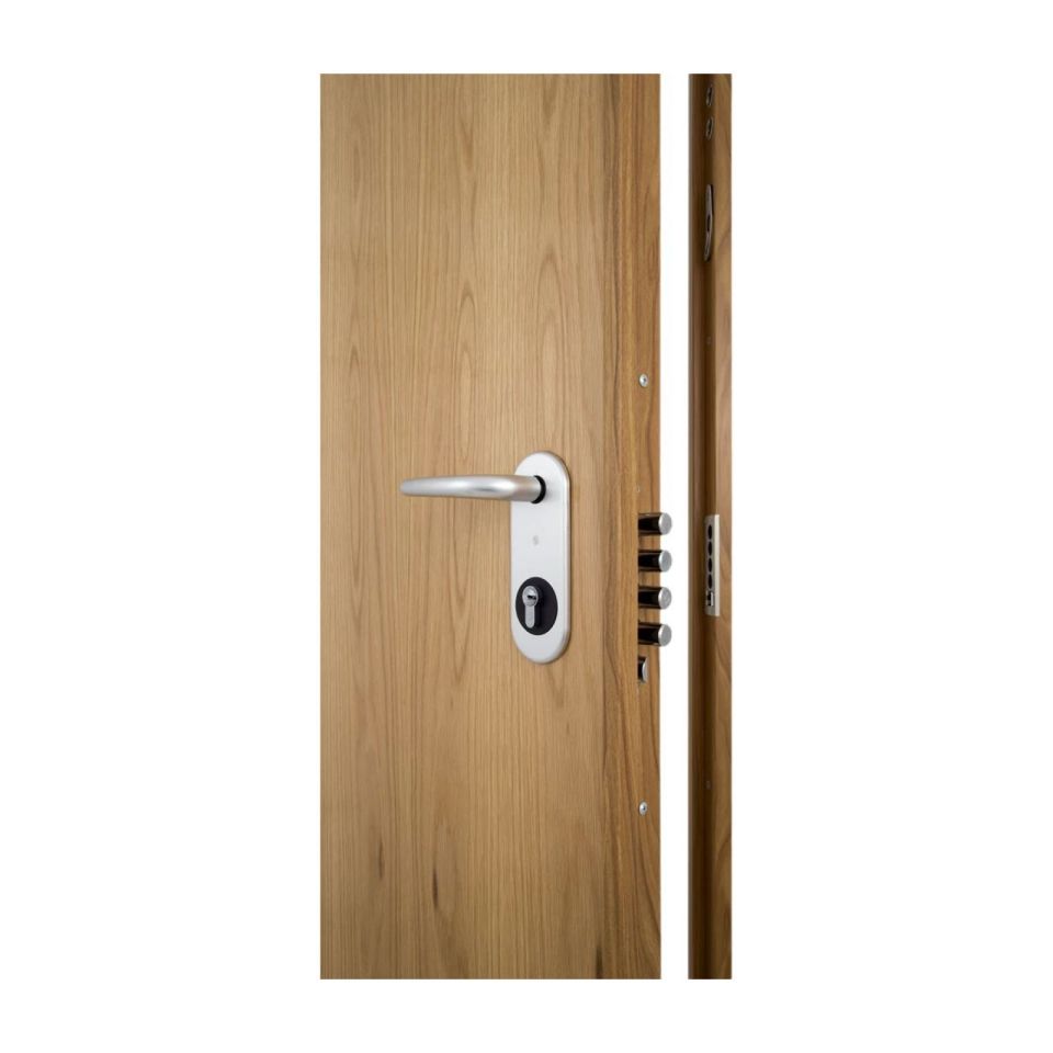 puerta-acorazada-roble-cerradura