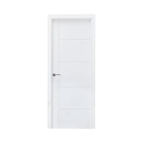 puerta blanca 5 rayas lacada